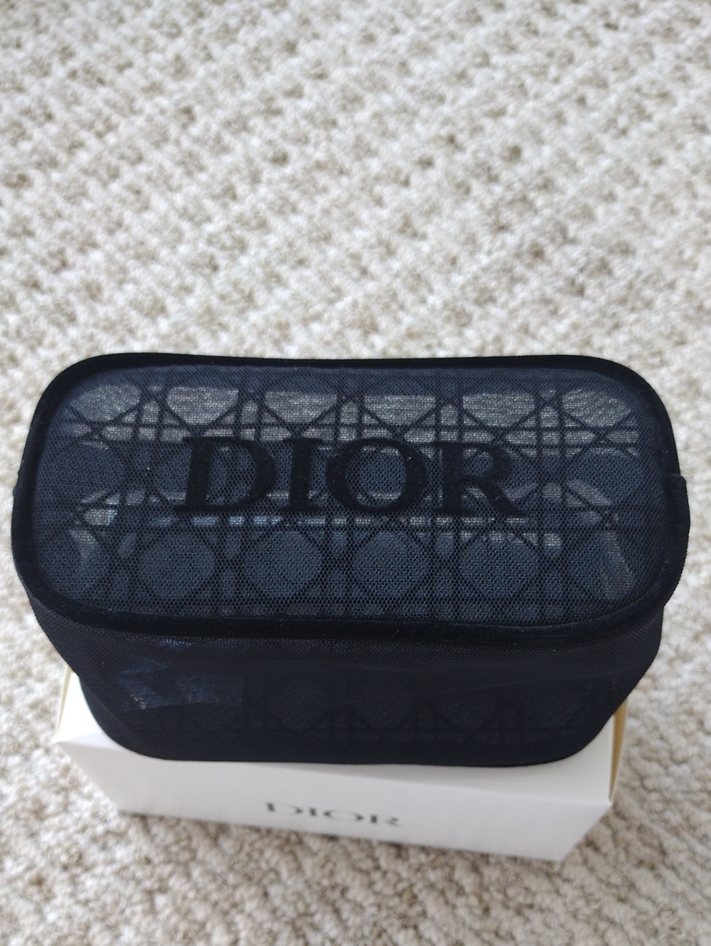 Dior Black Mesh Logo Pouch - Picture 9 of 12